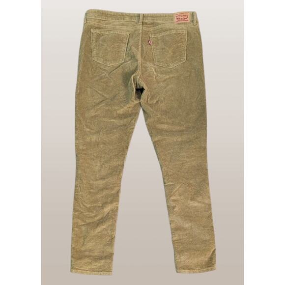 Womens Levis Golden Khaki Corduroy Mid Rise Skinny Jeans Pants Size W32 L30 - Picture 3 of 5